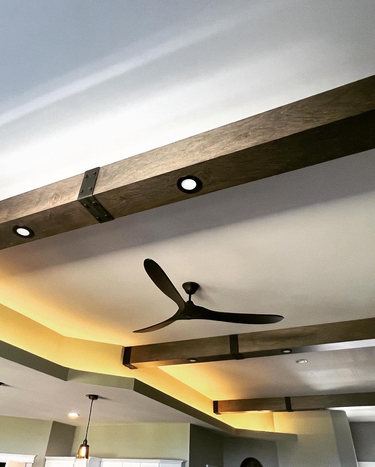 Reclaimed wood ceiling feature by Critical Cuts Carpentry